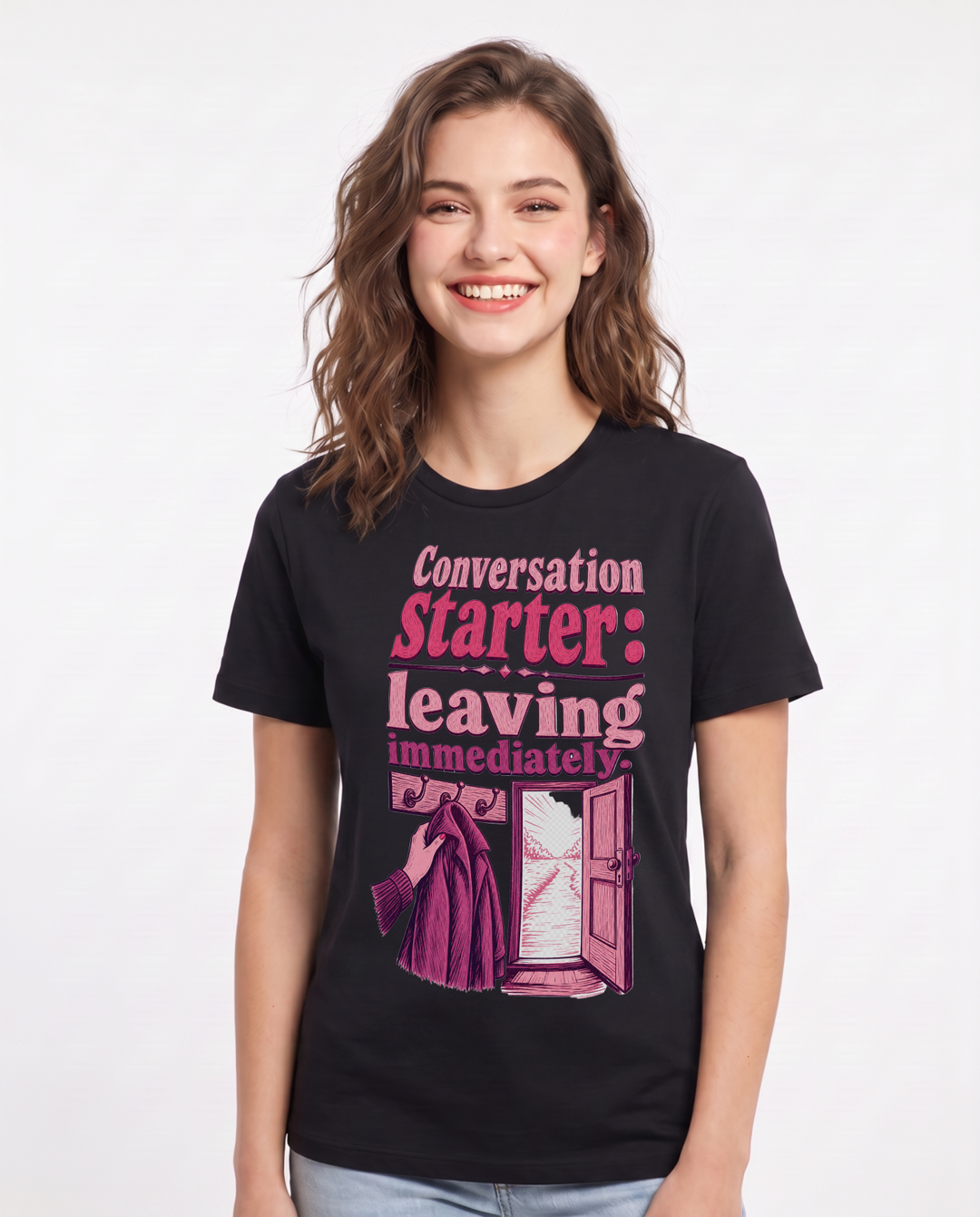 Meme Black T-Shirt for Women – Everyday Expression Graphic Tee product image 3