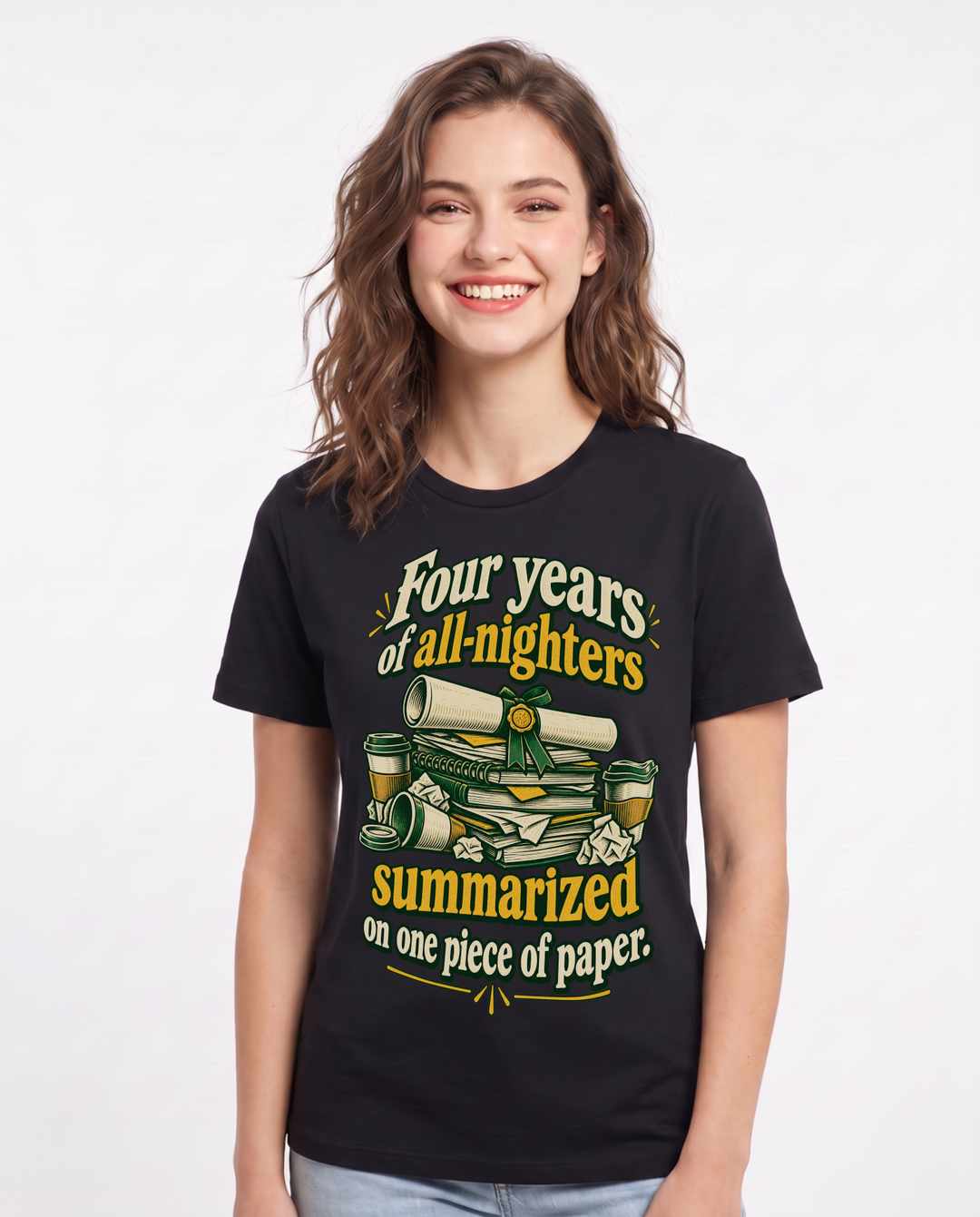 Graduation Black T-Shirt for Women – Everyday Expression Graphic Tee product image 3