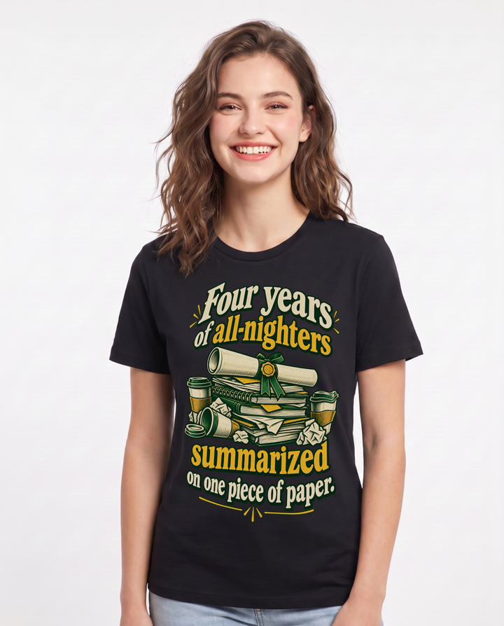 Graduation Black T-Shirt for Women – Everyday Expression Graphic Tee product image 3