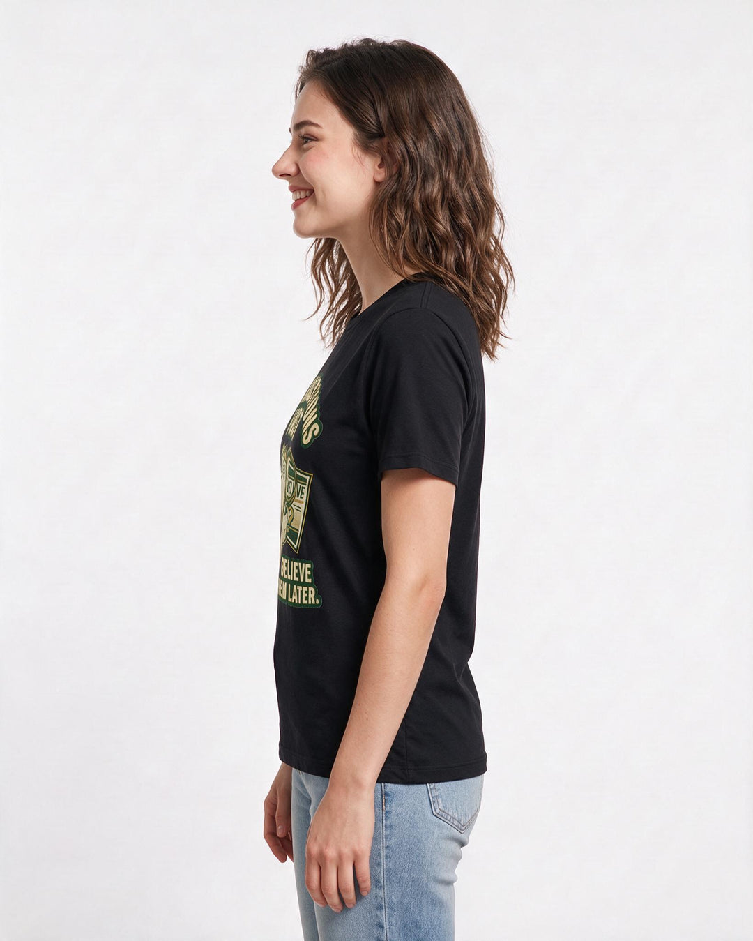 Political Statement Black T-Shirt for Women – Everyday Expression Graphic Tee product image 2
