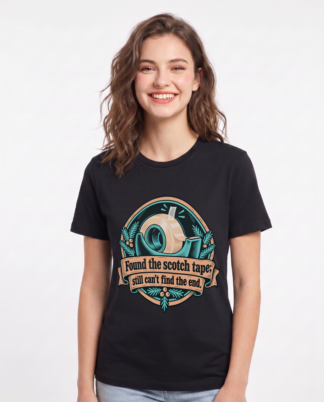 Christmas Black T-Shirt for Women – Holiday Theme Graphic Tee product image 3