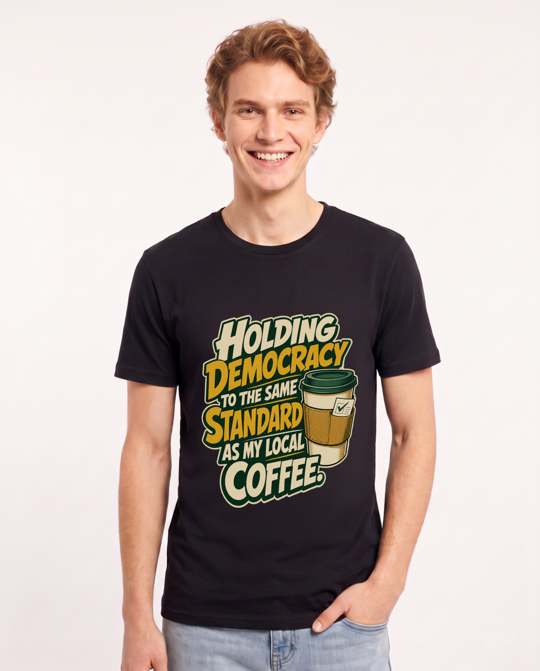 Political Statement Black T-Shirt for Men – Everyday Expression Graphic Tee product image 3