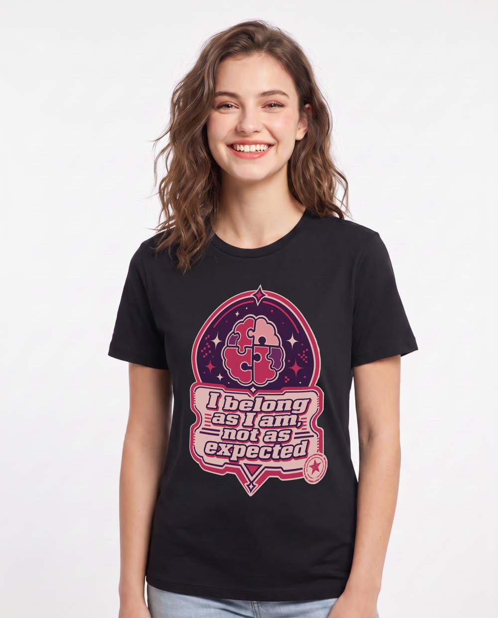 I belong as I am, not as expected - Women's Black T-Shirt product image 2