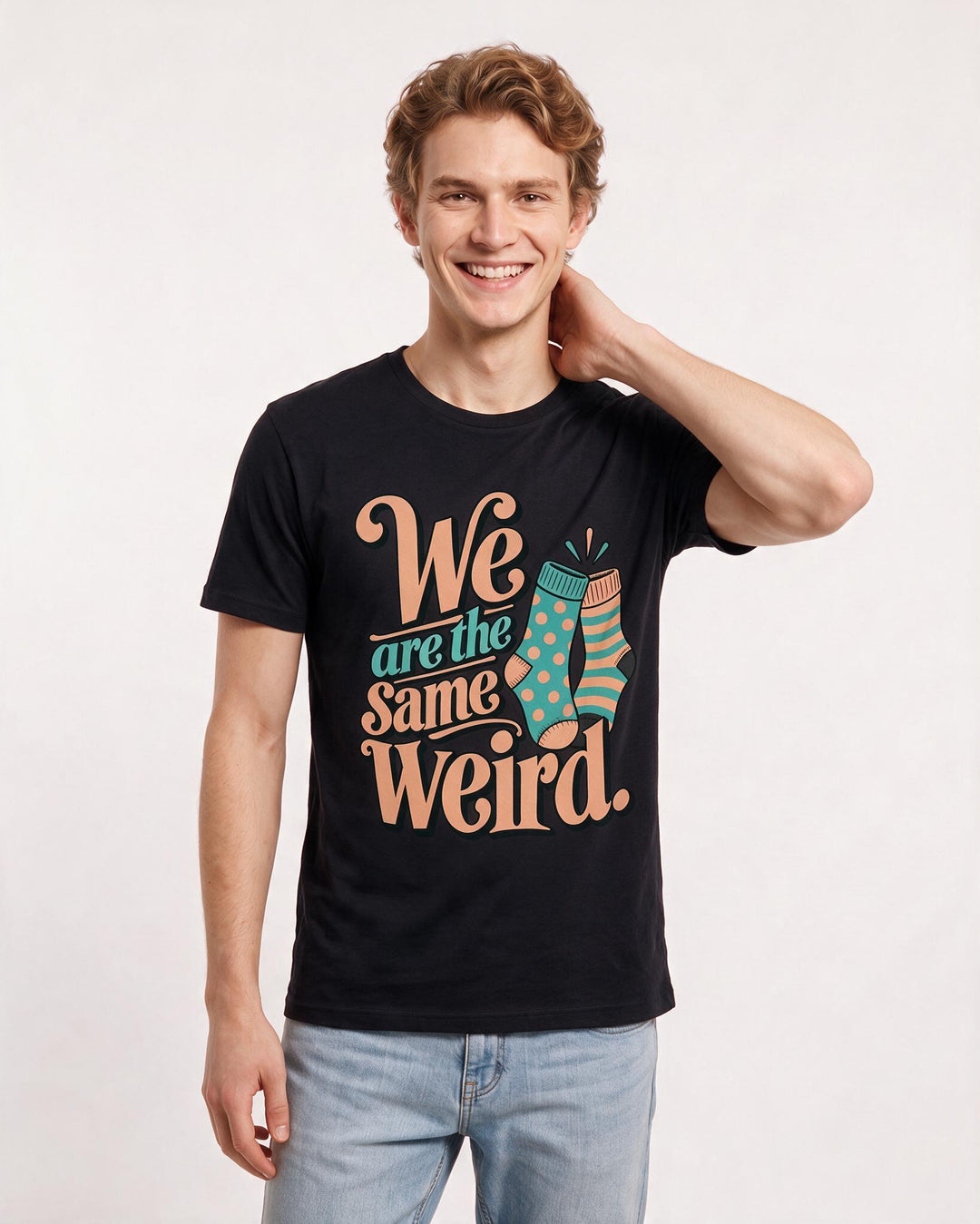 Couples Black T-Shirt for Men – Everyday Expression Graphic Tee product image 1