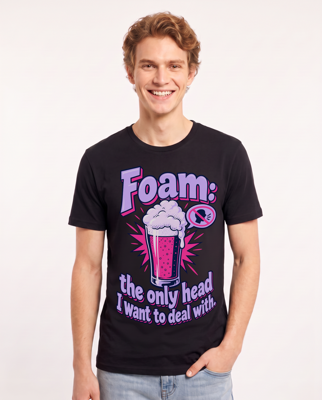 Beer Black T-Shirt for Men – Everyday Expression Graphic Tee product image 3