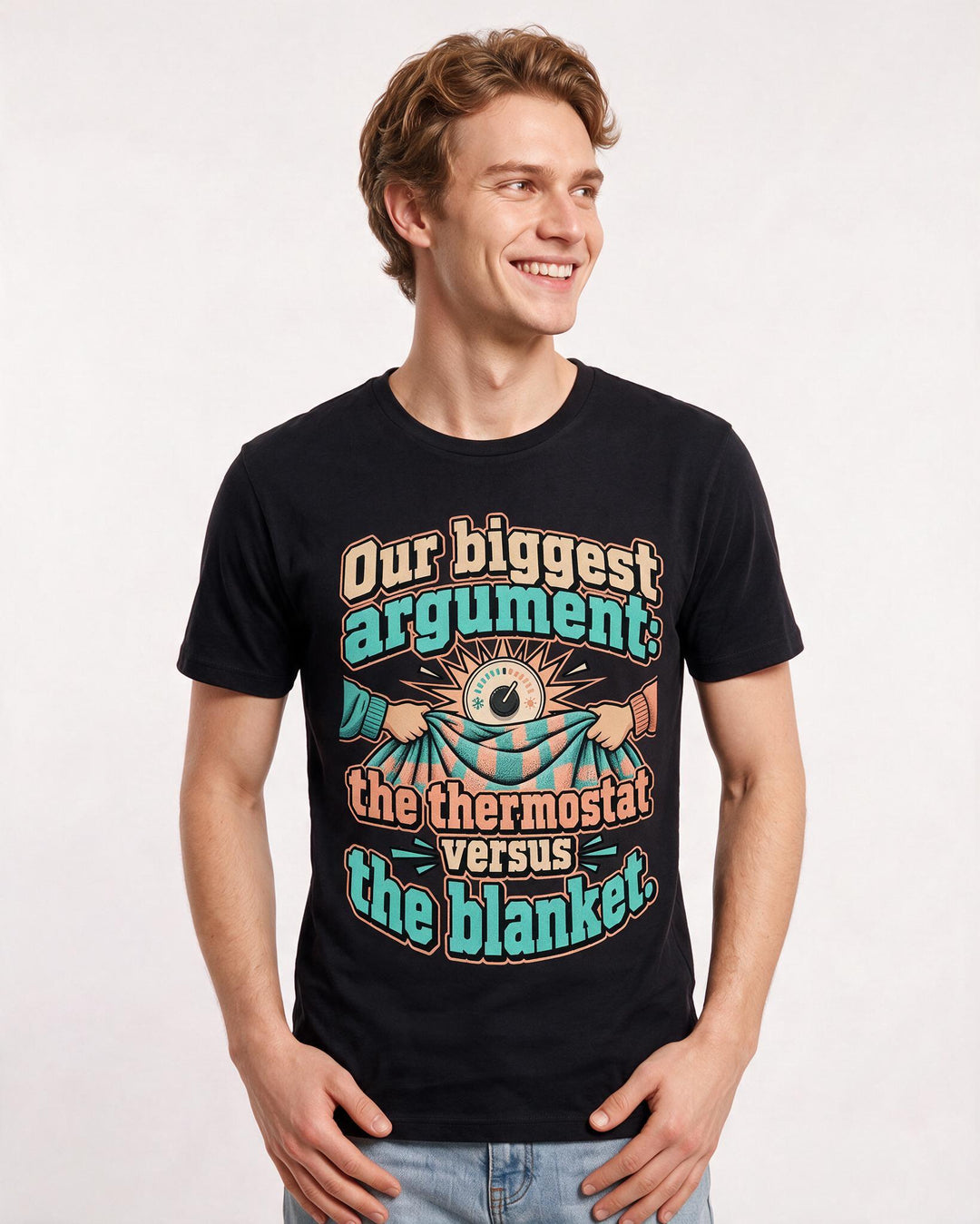 Couples Black T-Shirt for Men – Everyday Expression Graphic Tee product image 1