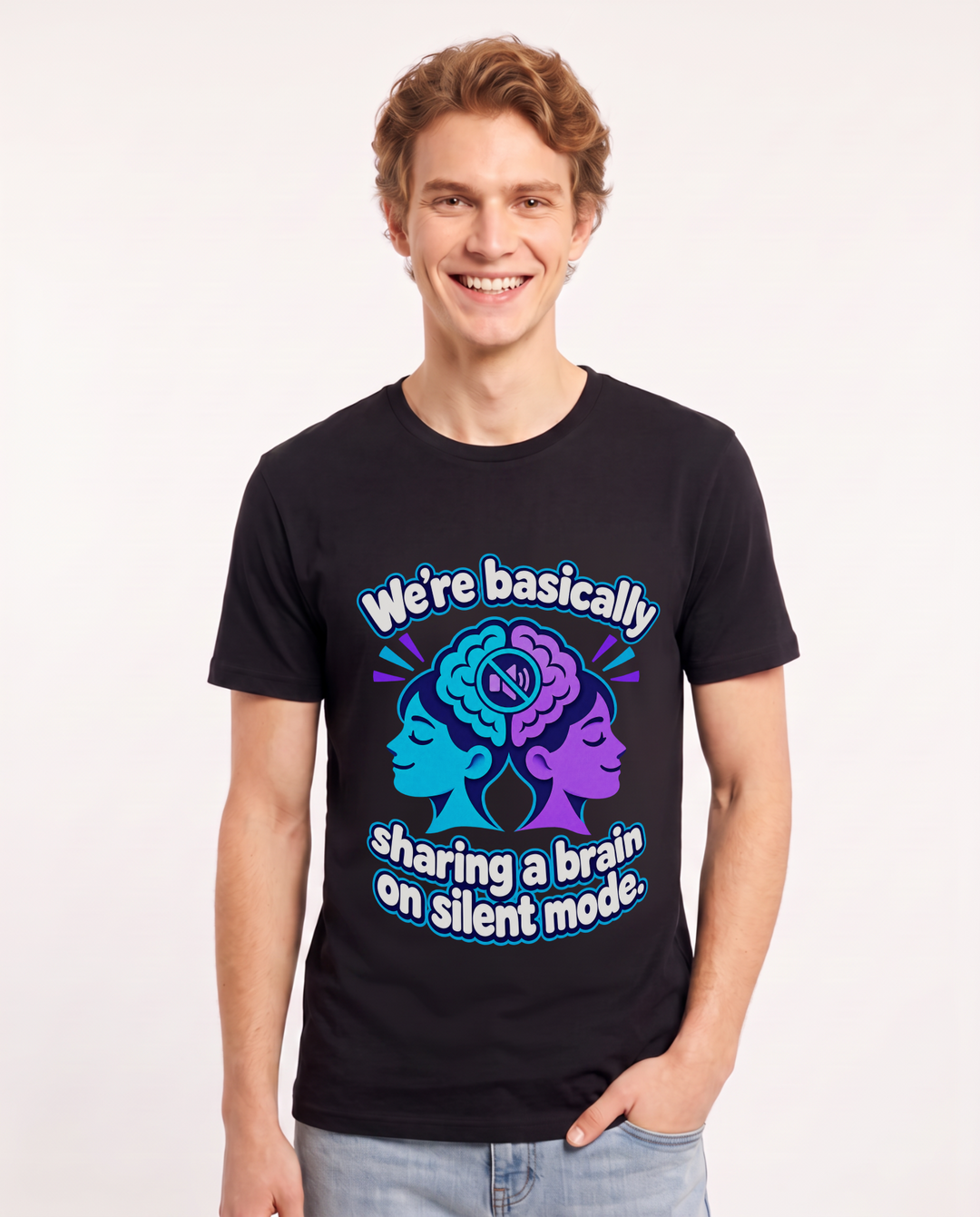 Couples Black T-Shirt for Men – Everyday Expression Graphic Tee product image 3