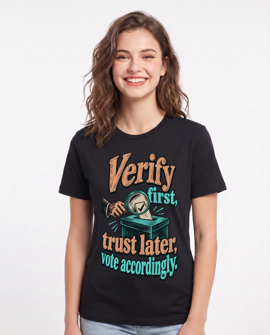 Political Statement Black T-Shirt for Women – Everyday Expression Graphic Tee product image 3