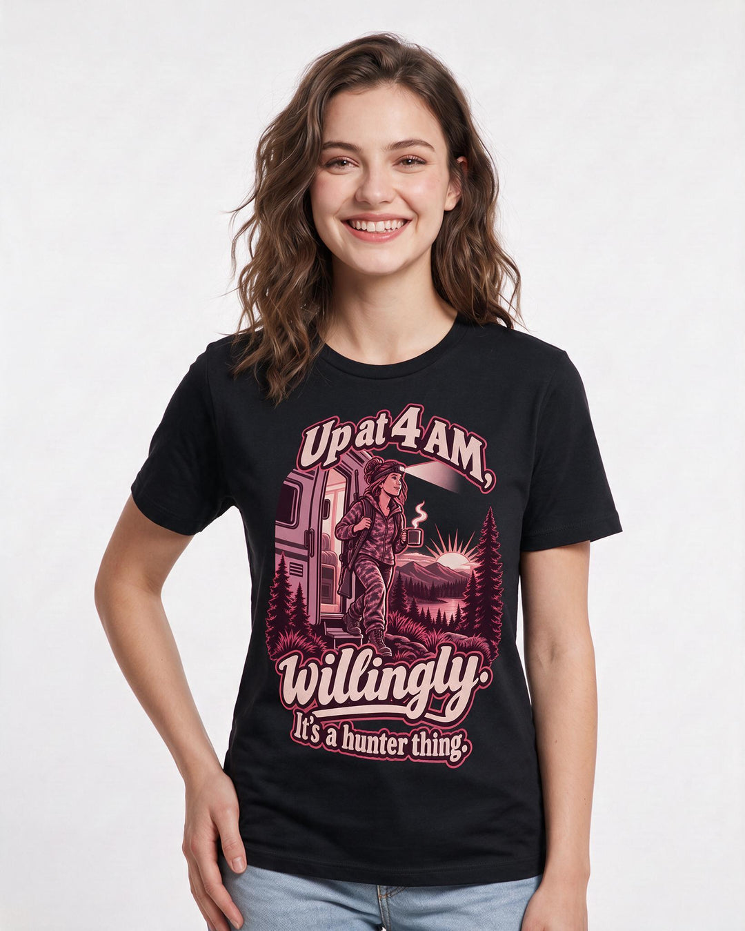 Hunting Black T-Shirt for Women – Everyday Expression Graphic Tee product image 1