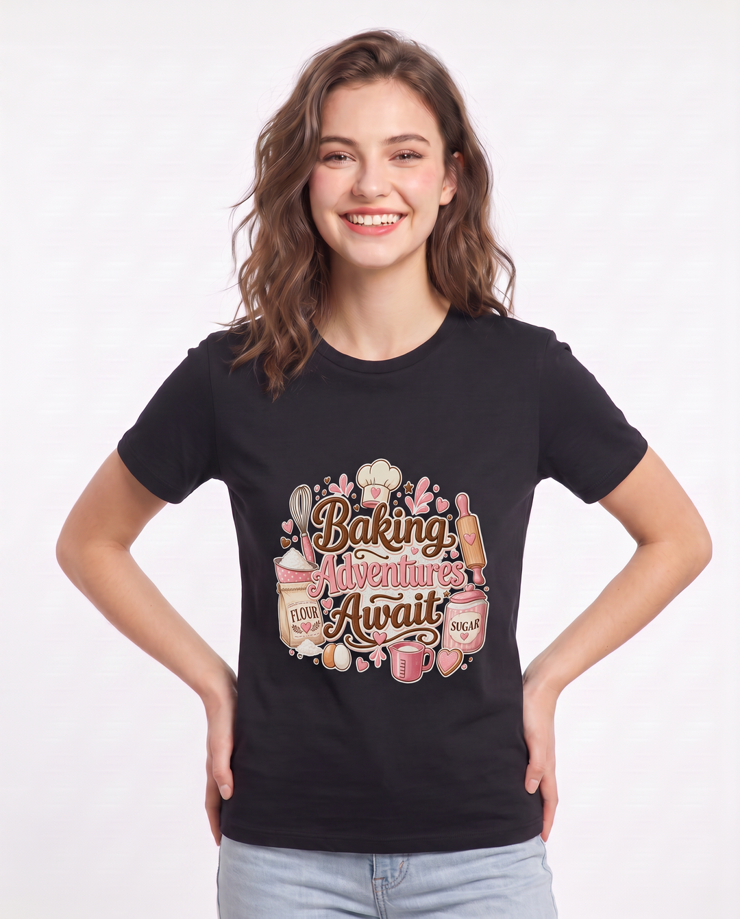 Baking Adventures Await Women's Black T-Shirt product image 1