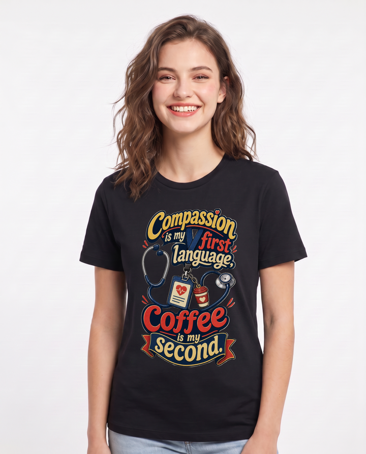 Nurse Black T-Shirt for Women – Nursing Life Graphic Tee product image 3
