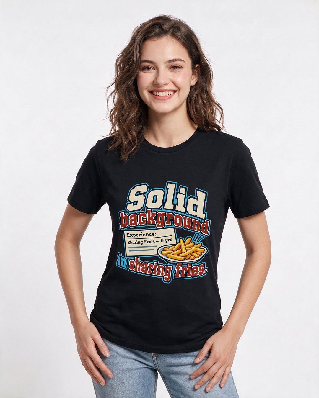 Couples Black T-Shirt for Women – Everyday Expression Graphic Tee product image 1