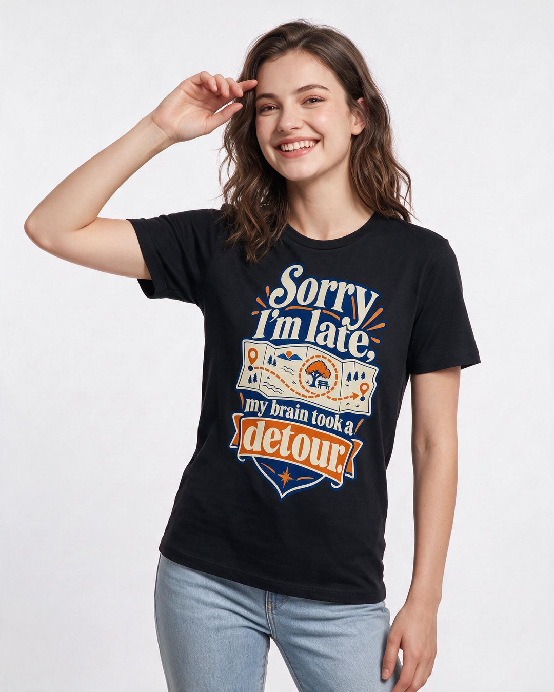 Neurodiversity Black T-Shirt for Women – Everyday Expression Graphic Tee product image 1