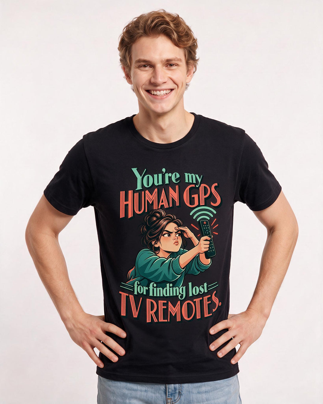 Couples Black T-Shirt for Men – Everyday Expression Graphic Tee product image 1