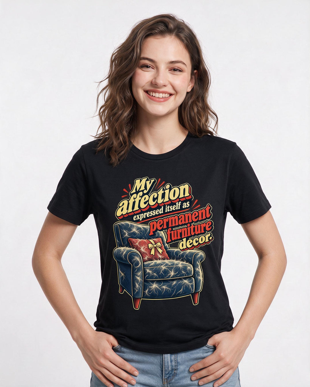 Cat Lover Black T-Shirt for Women – Everyday Expression Graphic Tee product image 1