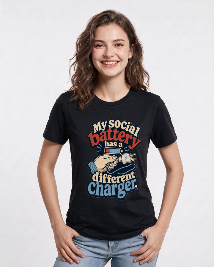 Neurodiversity Black T-Shirt for Women – Everyday Expression Graphic Tee product image 3