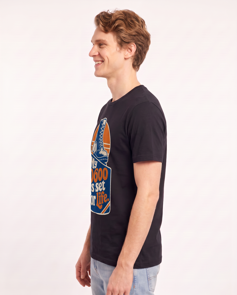 Graphic Men's Black T-Shirt - My 0600 is set for life. product image 2