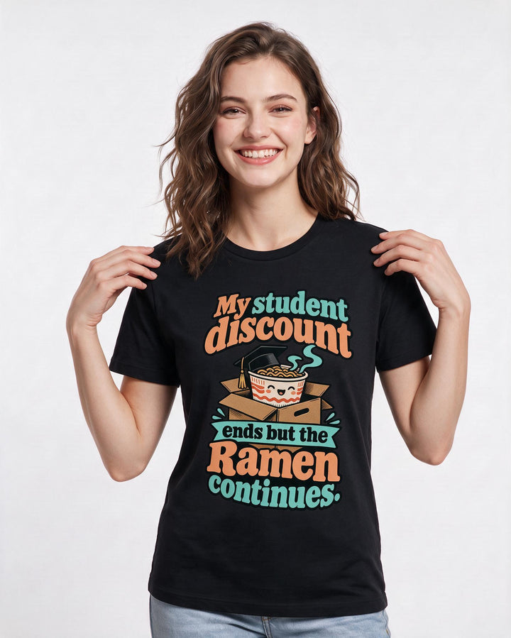 Graduation Black T-Shirt for Women – Everyday Expression Graphic Tee product image 1