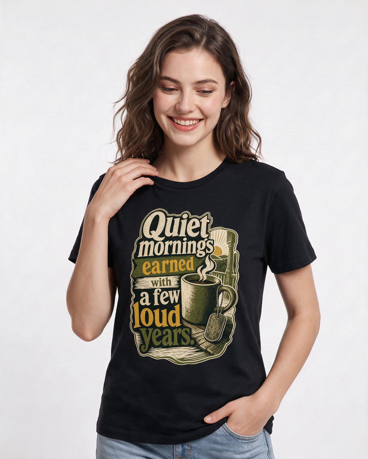 Veteran Black T-Shirt for Women – Everyday Expression Graphic Tee product image 1