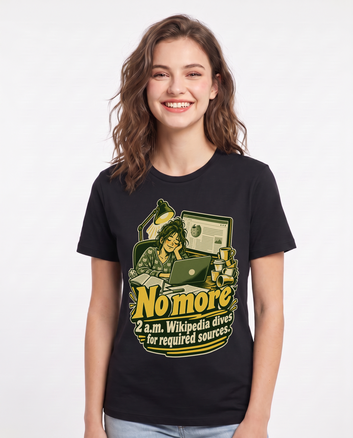 Graduation Black T-Shirt for Women – Everyday Expression Graphic Tee product image 3