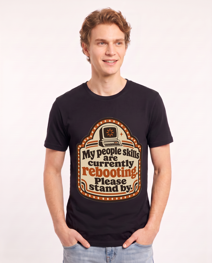 Graphic Men's Black T-Shirt - My people skills are currently product image 3