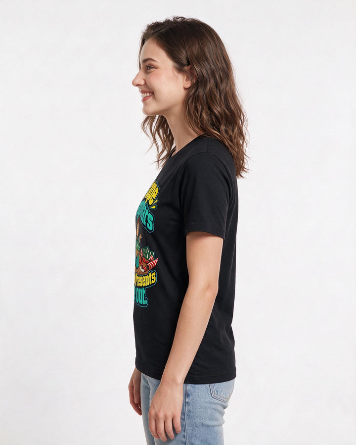 Christmas Black T-Shirt for Women – Holiday Theme Graphic Tee product image 2