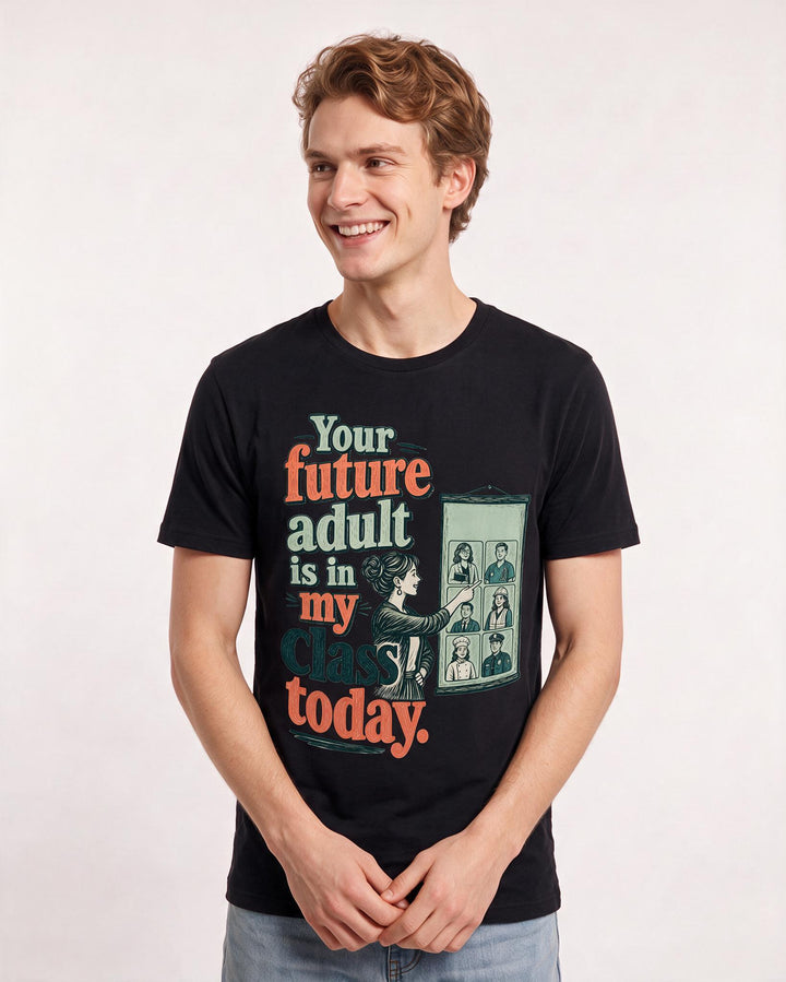 Teacher Black T-Shirt for Men – Everyday Expression Graphic Tee product image 1
