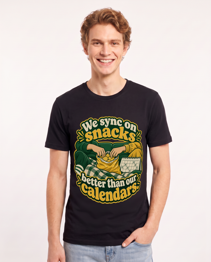 Couples Black T-Shirt for Men – Everyday Expression Graphic Tee product image 3