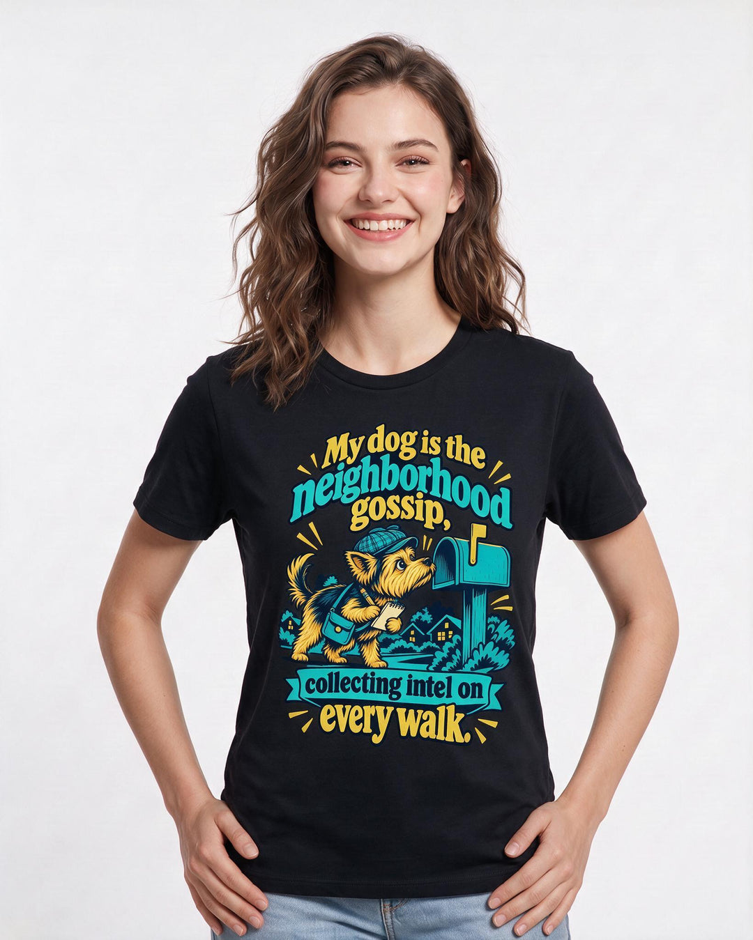 Dog Lover Black T-Shirt for Women – Everyday Expression Graphic Tee product image 1