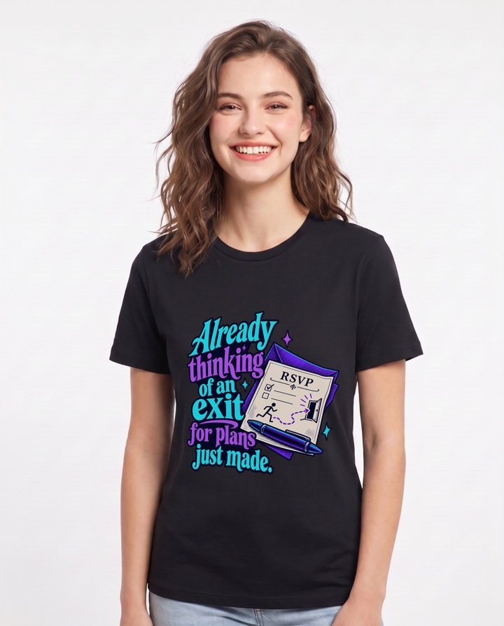 Meme Black T-Shirt for Women – Everyday Expression Graphic Tee product image 3