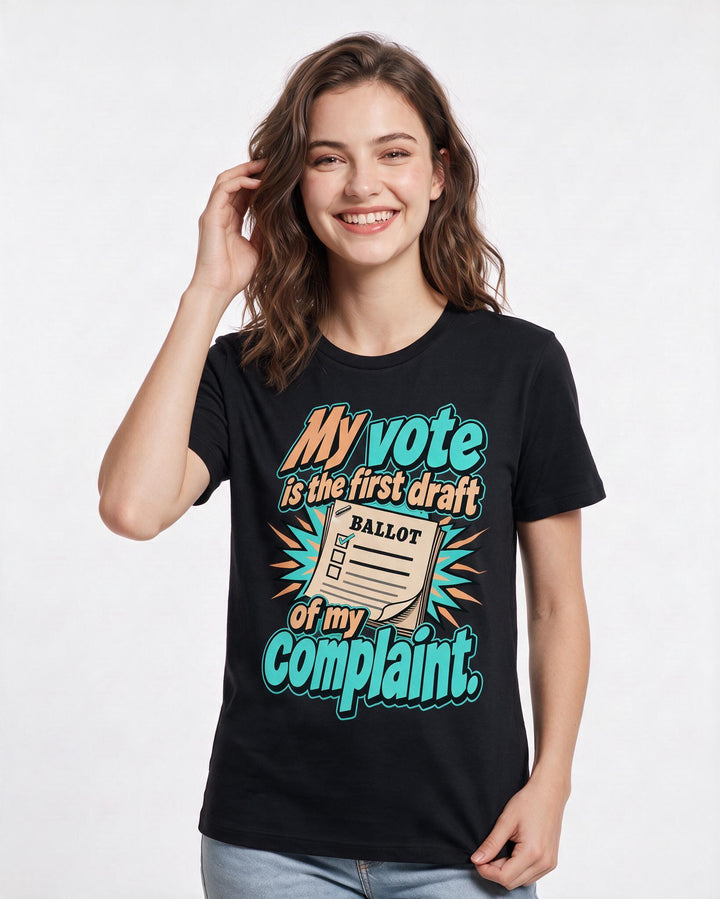 Political Statement Black T-Shirt for Women – Everyday Expression Graphic Tee product image 1