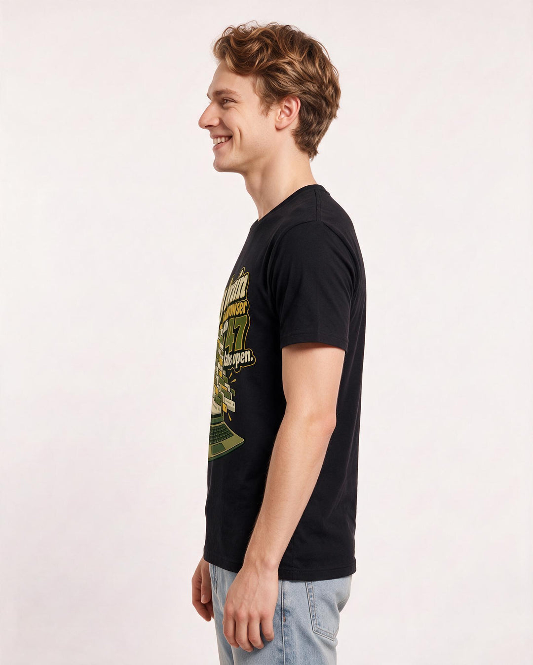 Meme Black T-Shirt for Men – Everyday Expression Graphic Tee product image 2