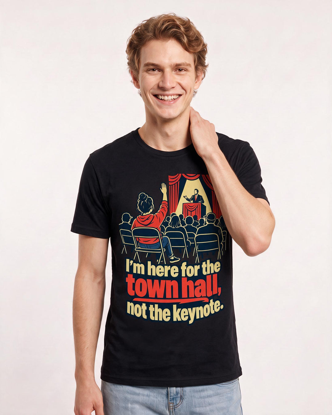 Political Statement Black T-Shirt for Men – Everyday Expression Graphic Tee product image 1