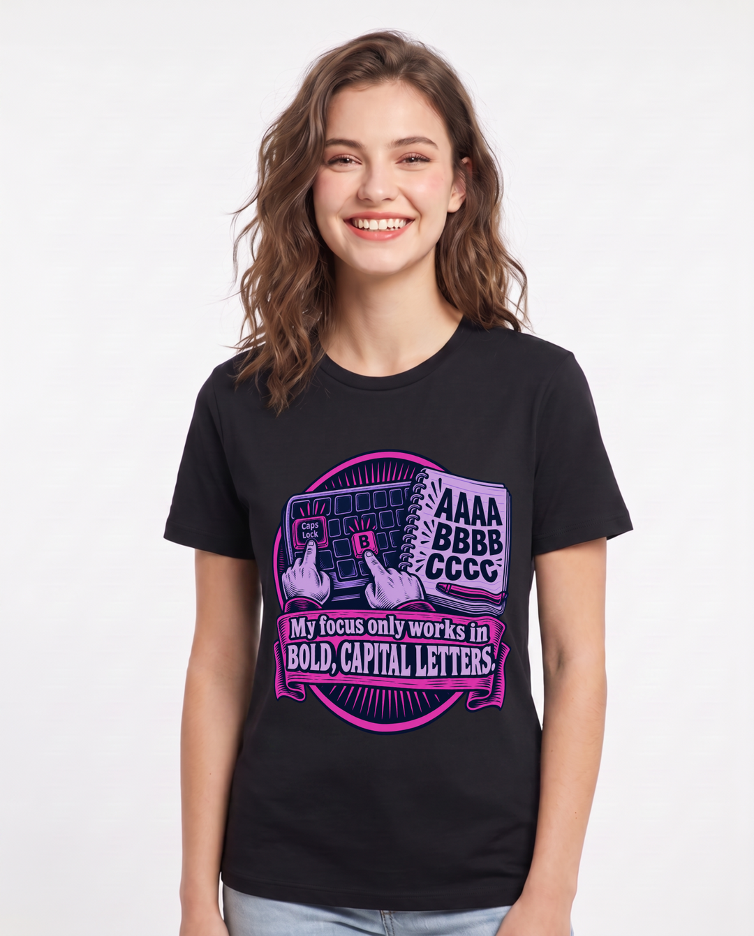 Neurodiversity Black T-Shirt for Women – Everyday Expression Graphic Tee product image 3