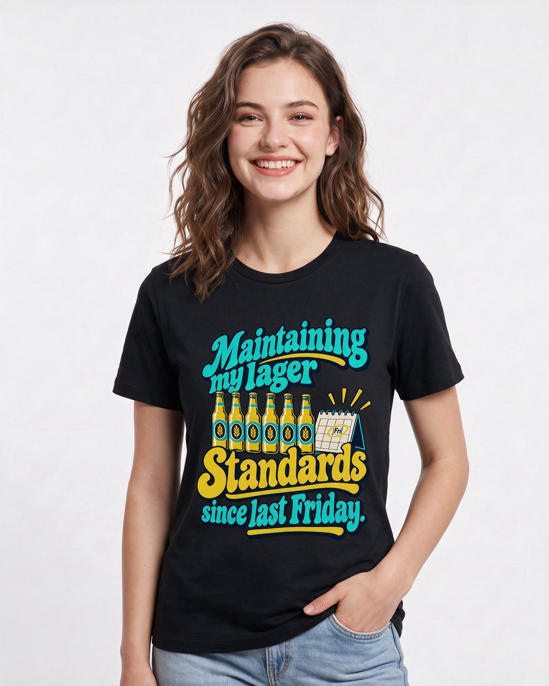 Beer Black T-Shirt for Women – Everyday Expression Graphic Tee product image 1