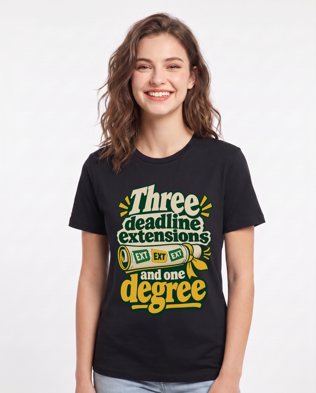 Graduation Black T-Shirt for Women – Everyday Expression Graphic Tee product image 3