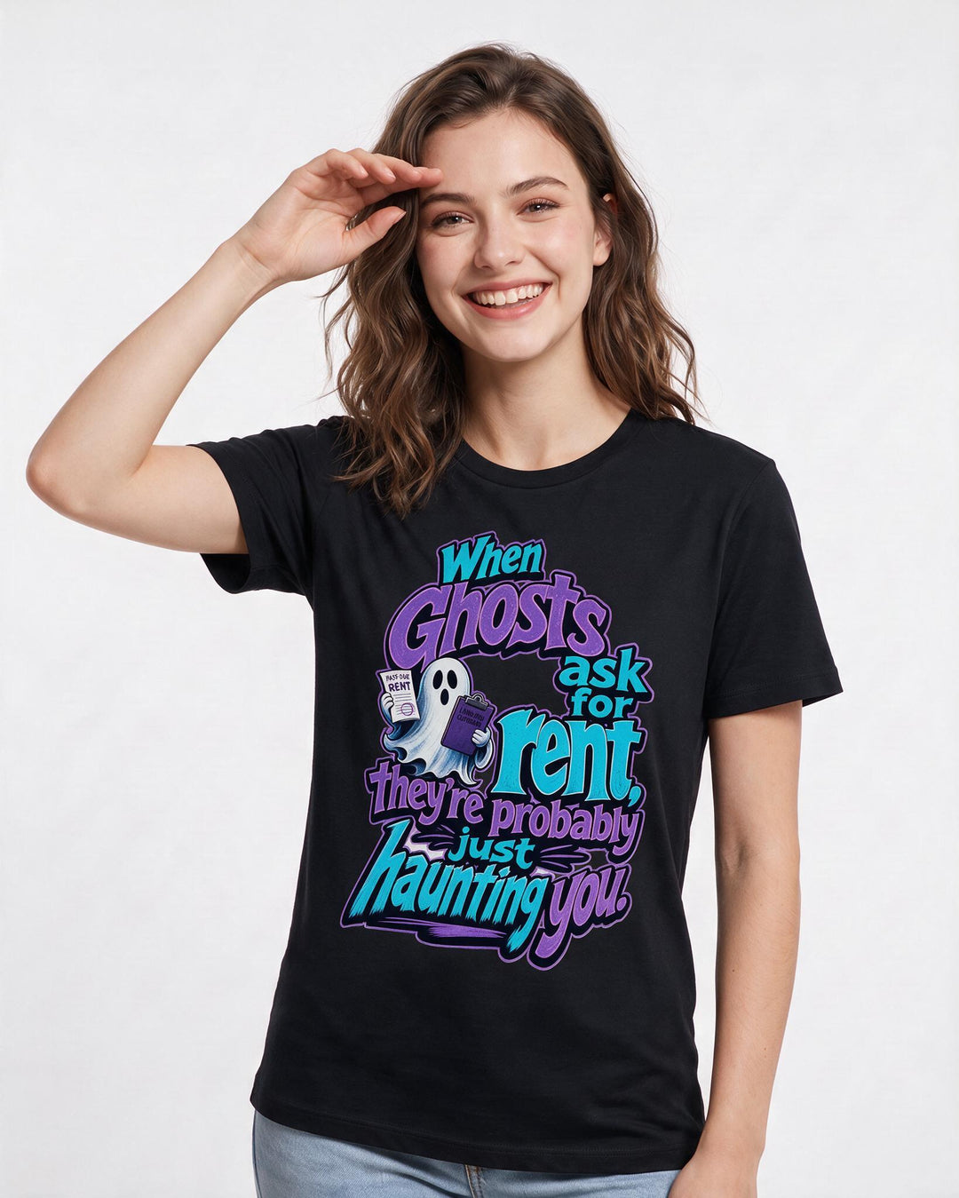 Halloween Black T-Shirt for Women – Halloween Theme Graphic Tee product image 1