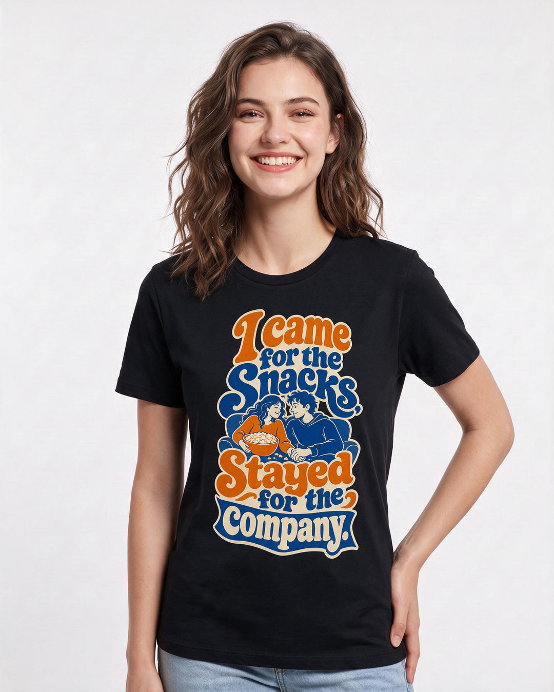 Couples Black T-Shirt for Women – Everyday Expression Graphic Tee product image 3