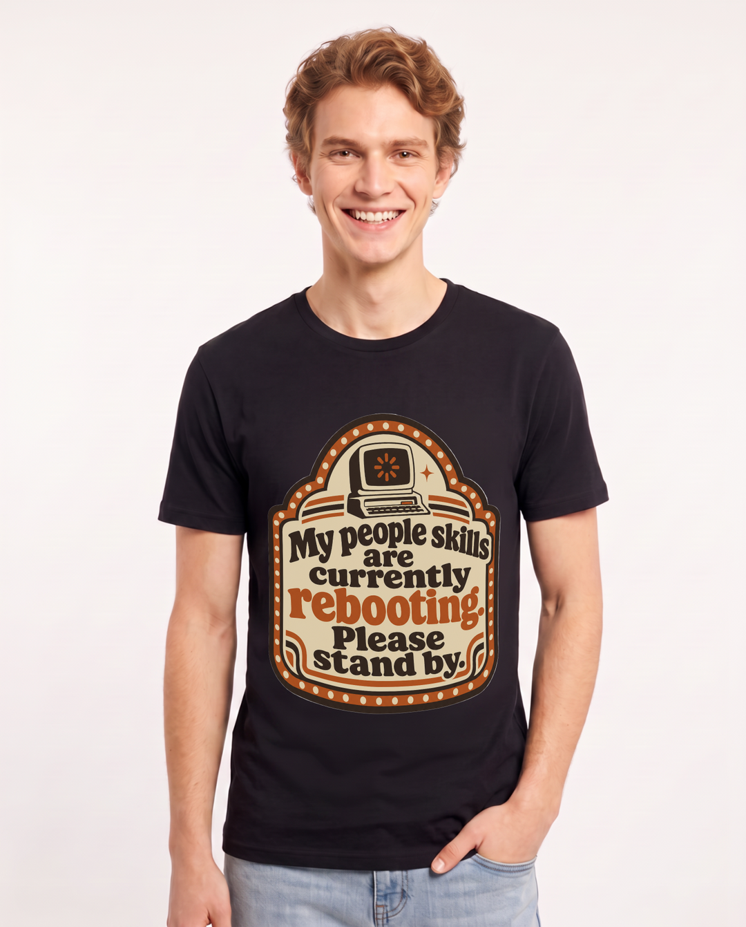 Graphic Men's Black T-Shirt - My people skills are currently product image 1
