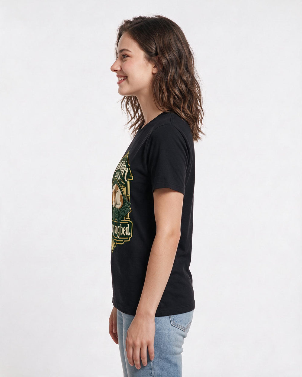 Dog Lover Black T-Shirt for Women – Everyday Expression Graphic Tee product image 2
