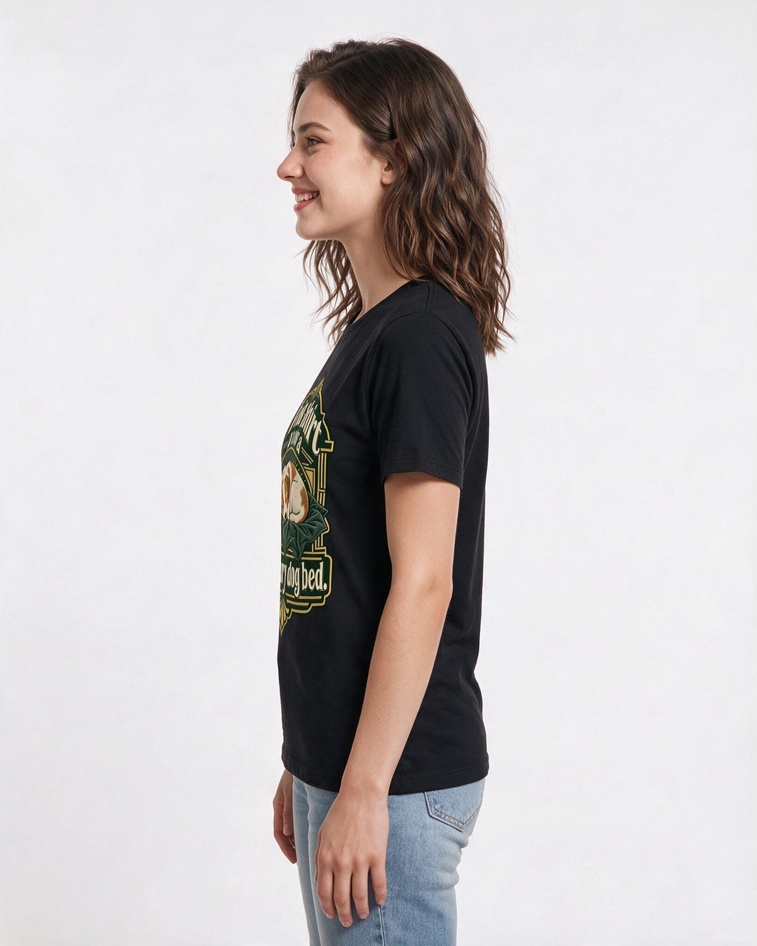 Dog Lover Black T-Shirt for Women – Everyday Expression Graphic Tee product image 2