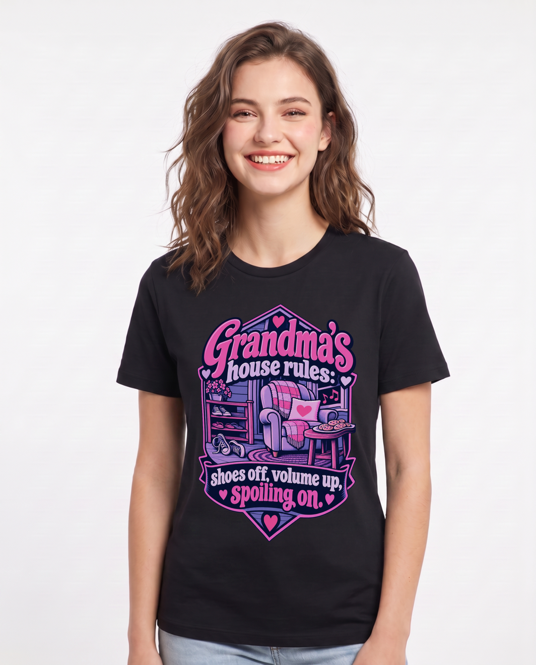 Grandparent Black T-Shirt for Women – Everyday Expression Graphic Tee product image 3