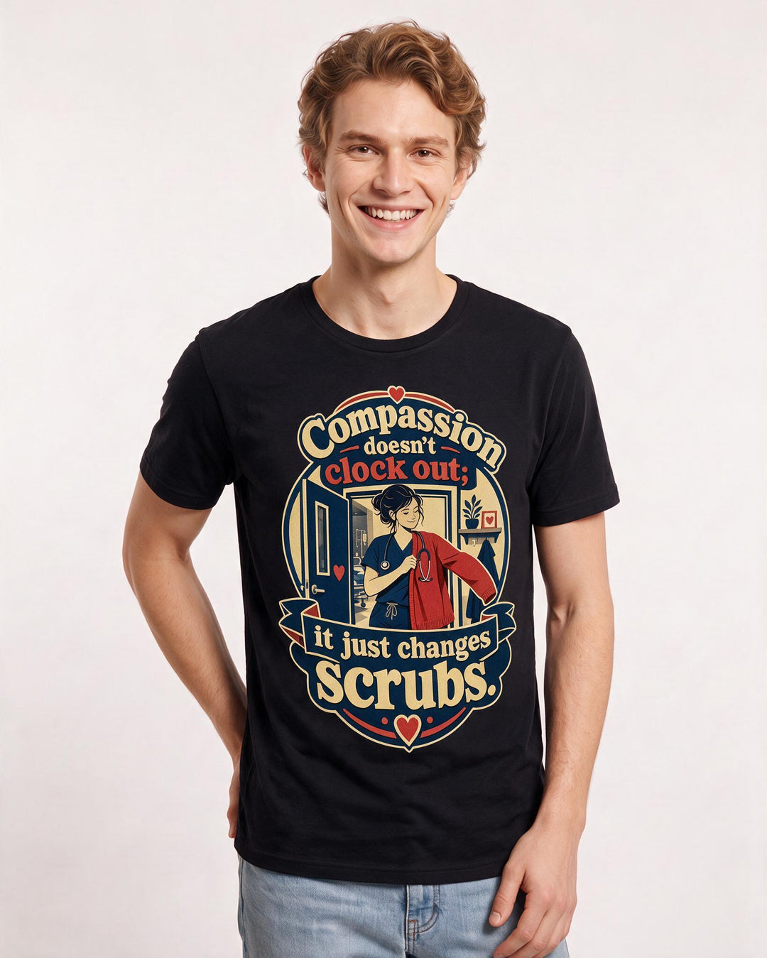 Nurse Black T-Shirt for Men – Nursing Life Graphic Tee product image 1