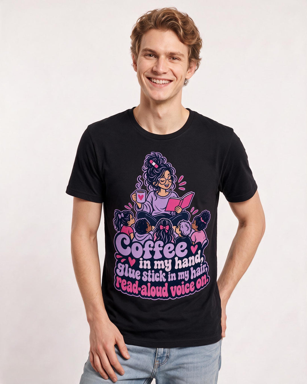 Teacher Black T-Shirt for Men – Everyday Expression Graphic Tee product image 1