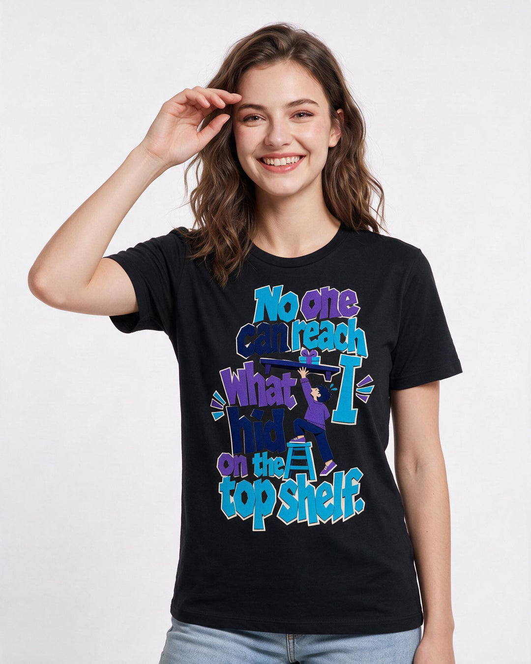 Christmas Black T-Shirt for Women – Holiday Theme Graphic Tee product image 1