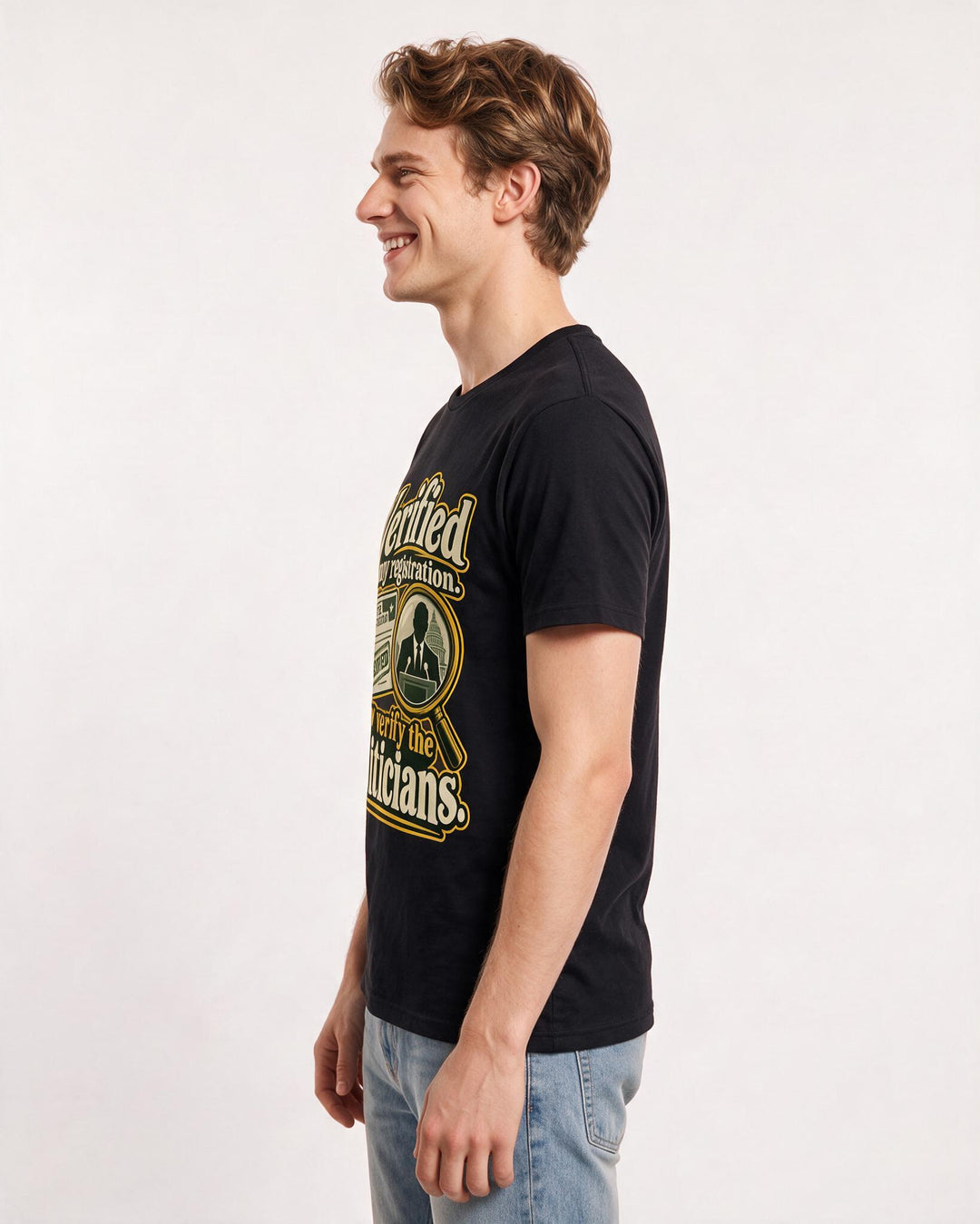 Political Statement Black T-Shirt for Men – Everyday Expression Graphic Tee product image 2