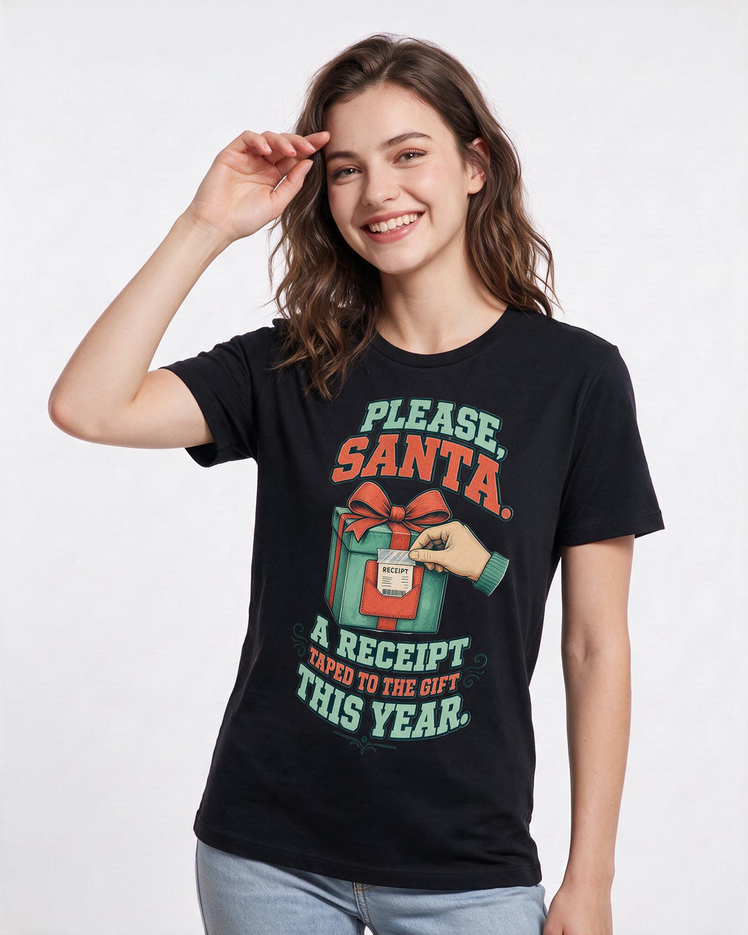 Christmas Black T-Shirt for Women – Holiday Theme Graphic Tee product image 1