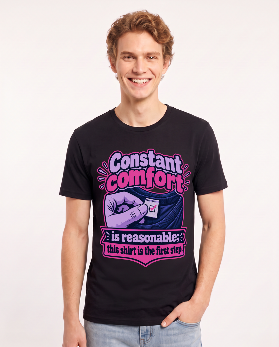 Neurodiversity Black T-Shirt for Men – Everyday Expression Graphic Tee product image 3