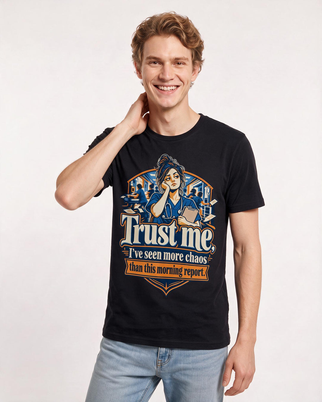 Nurse Black T-Shirt for Men – Nursing Life Graphic Tee product image 1