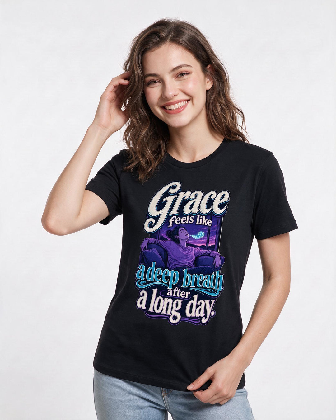 Christian Faith Black T-Shirt for Women – Everyday Expression Graphic Tee product image 1
